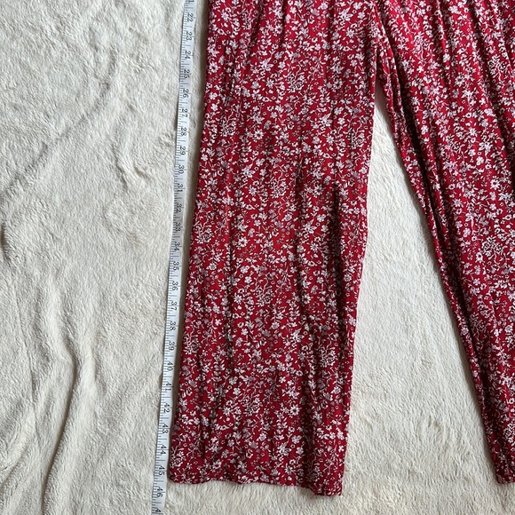 LULU’S Red Floral Cropped Off Shoulder Jumpsuit - Picture 7 of 10